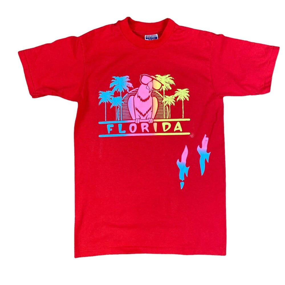 Florida Pirate seagull t-shirt M vtg 80s 90s usa single stitch vacation beach